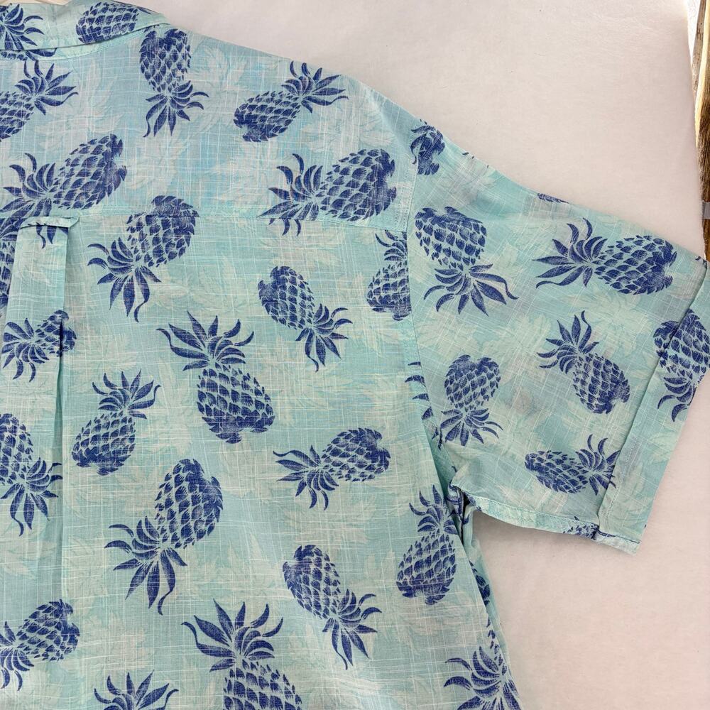 IZOD Men's 2XL Dockside Chambray Pineapple Short Sleeve Button Down Shirt NWT - Picture 11 of 16